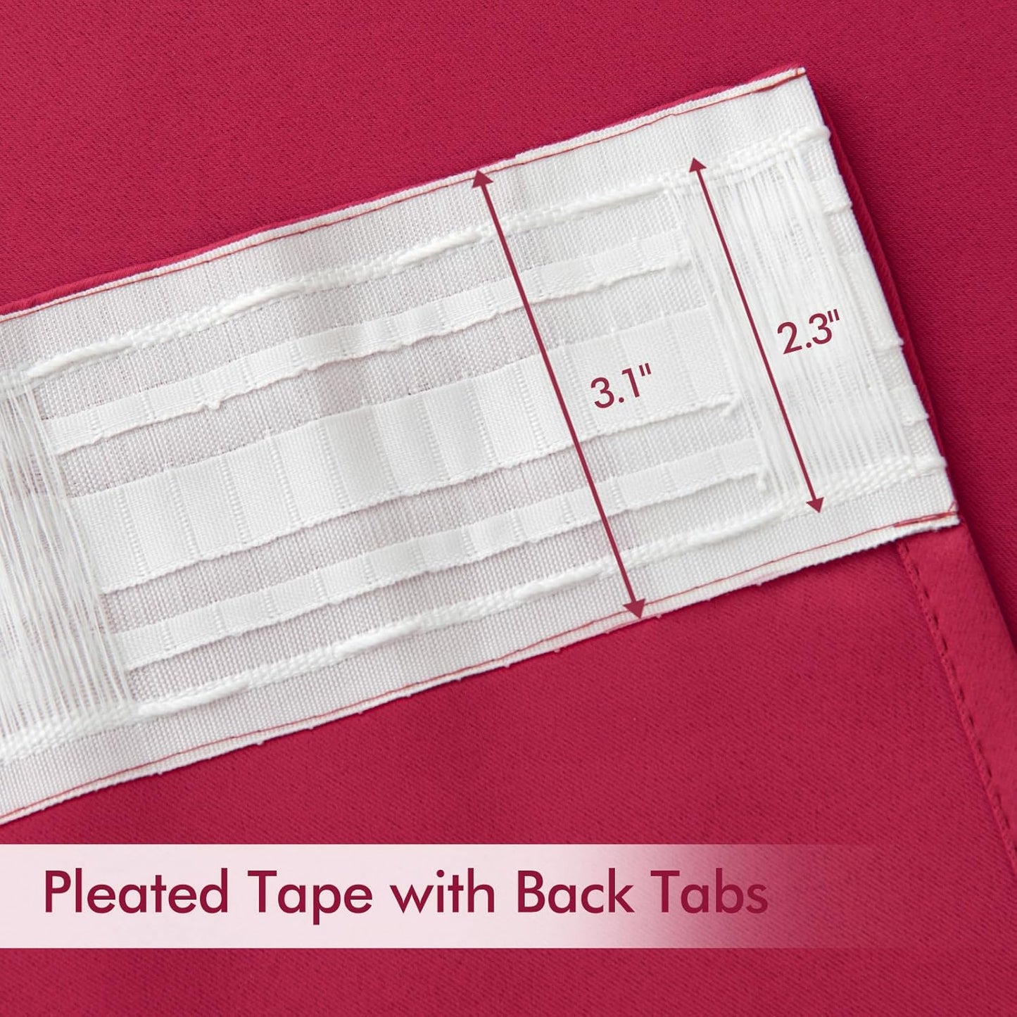 MIULEE Hot Pink Back Tab Blackout Curtains 102 Inch Long 2 Panels Set for Bedroom, Rod Pocket/Pinch Pleated Thermal Insulated Living Room Darkening Light Blocking Floor to Ceiling Drapes