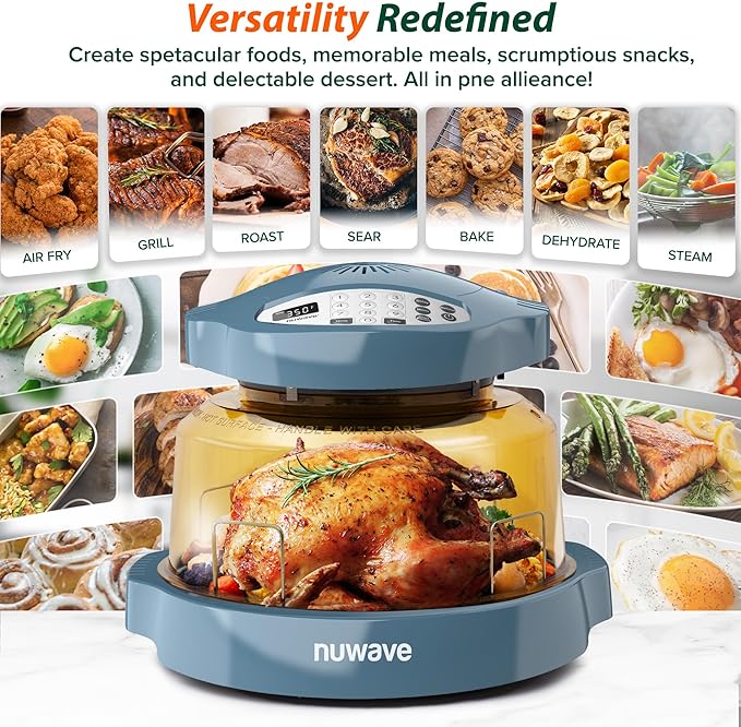 Nuwave Pro Plus 2 Infra-Red Oven, Countertop, Convection, Cook Fresh or Frozen, No Defrosting or Preheating, Cook Healthy, 360 Surround Heat, Adjustable Temps, 100 Presets, 50 Memory, Tough Power Dome
