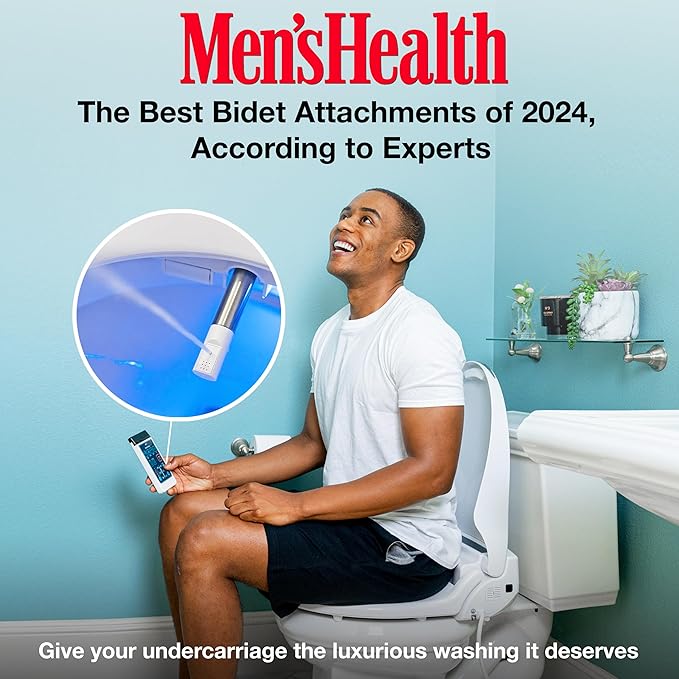 BidetMate 2000 Series Heated Bidet Attachment for Toilet with Unlimited Heated Water, Wireless Remote, Deodorizer, and Warm Air Dryer - Adjustable and Self-Cleaning - Fits Elongated Toilets
