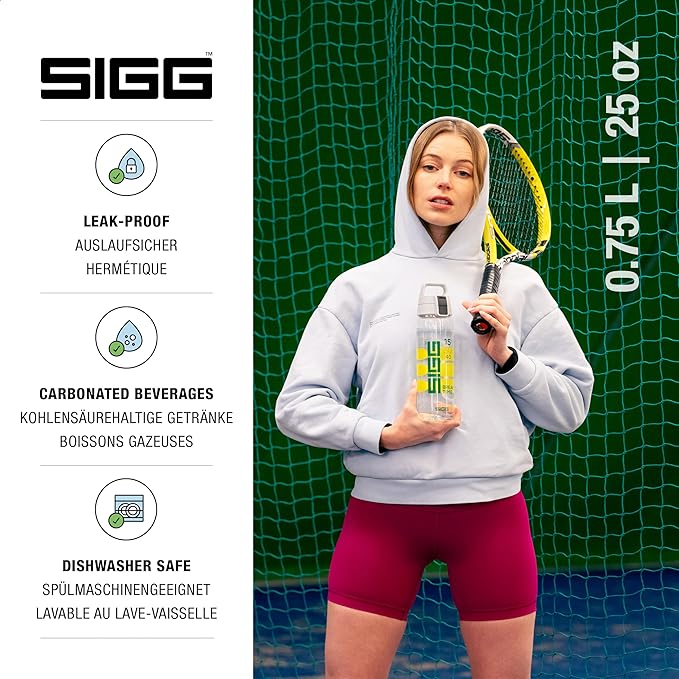 SIGG - Tritan Renew Transparent Water Bottle - Total Clear ONE MyPlanet - For Carbonated Beverages - Dishwasher Safe - With Fruit Strainer - Leakproof & Lightweight - BPA Free - 17 Oz / 25 Oz / 51 Oz