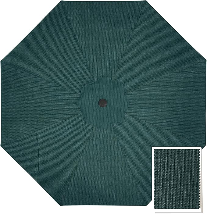 MASTERCANOPY 5-Year-Non-Fading Olefin 9FT Patio Umbrella Replacement Canopy-Peacock Blue Canopy Only