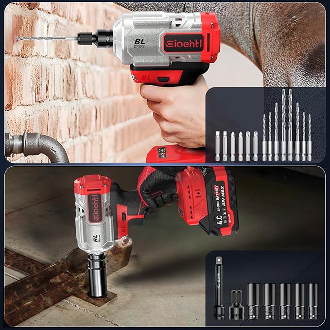 900 Ft-Lbs (1200 Nm) - Removes Stubborn Rusted Nuts Effortlessly | 21V MAX 1/2" Brushless Impact Wrench, 5500 RPM | 3-in-1 Set with Sockets • Drill • Screwdriver | Impact driver for Truck & RV Repair