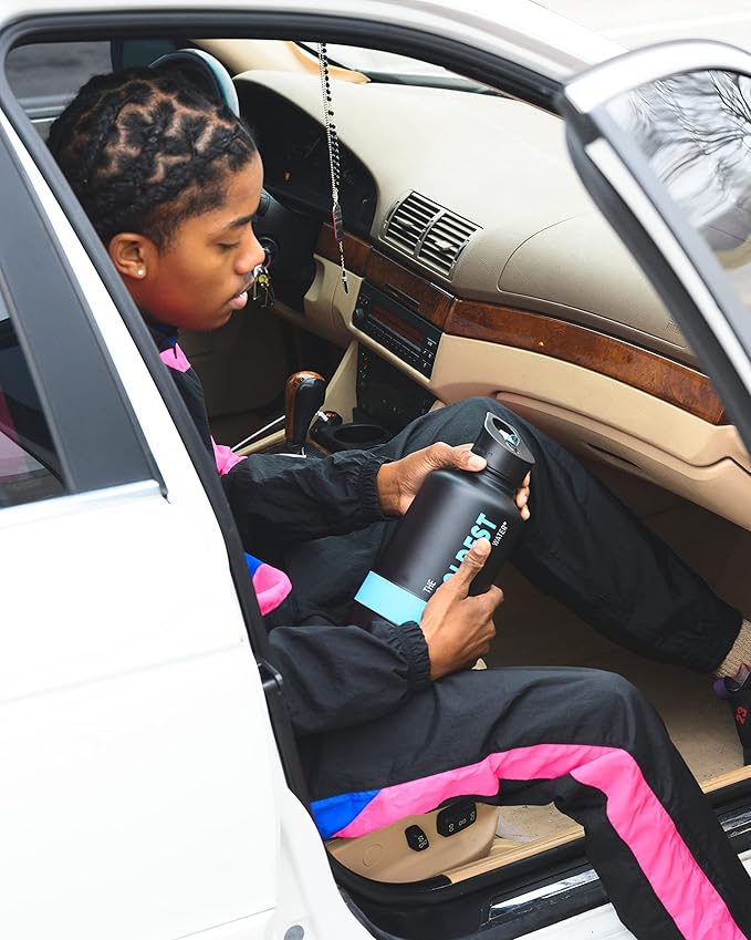 Coldest Sports Water Bottle - 64 oz(Straw Lid), Leak Proof, Vacuum Insulated Stainless Steel, Hot Cold, Double Walled, Thermo Mug, Metal Canteen (64 oz, Clouds of Tie Dye)