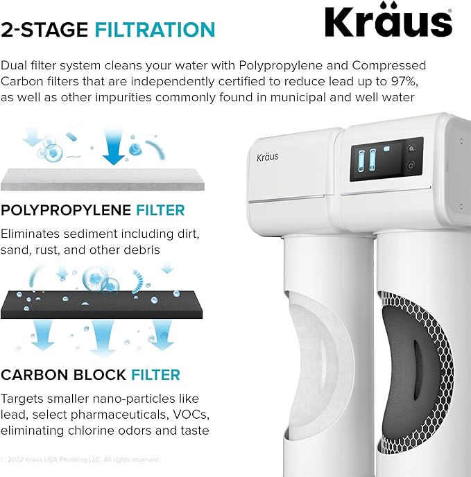 KRAUS Purita 2-Stage Under-Sink Filtration System with Single Handle Drinking Water Filter Faucet in Matte Black, FS-1000-FF-104MB