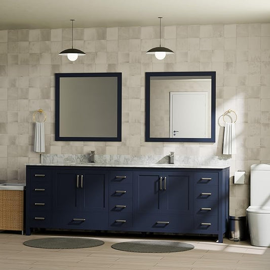 Big Sur 84 in. W X 22 in. D Navy Blue Double Bath Vanity Cabinet Without Countertop