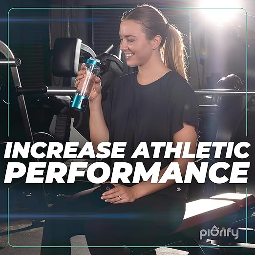 Hydrogen Water Bottle - Turquoise. Food Grade Body Tumbler; SPE/pem Technology, Generates Real 3000ppb Pure Hydrogen Rich Concentration. Dupont Membrane, Purification Vent, OLED Display.