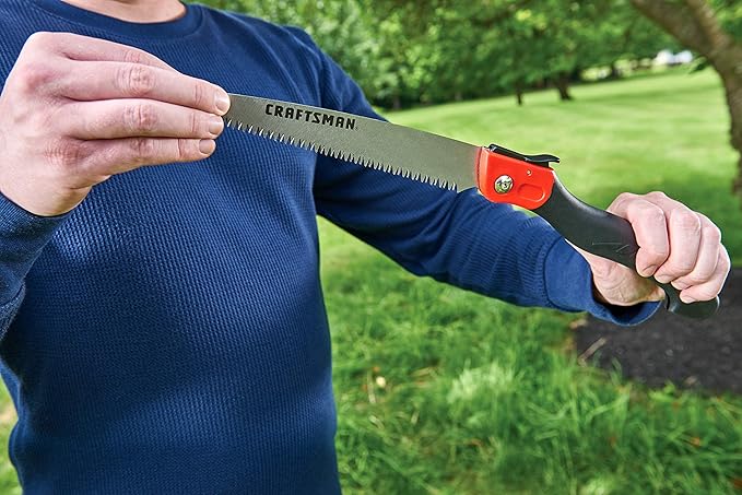 CRAFTSMAN Folding Hand Saw, 8 in. Blade, Compact Design, for Camping, Pruning, Cutting Wood, Branches or Brush