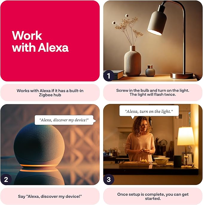 innr Zigbee A19 Smart Bulb, Works with Hue*, Alexa, SmartThings (Hub Required), White & Color, E26 LED Bulb, Color Changing Light Bulb, up to 16 Million Colors, Dimmable, 840 Lumen, 2-Pack