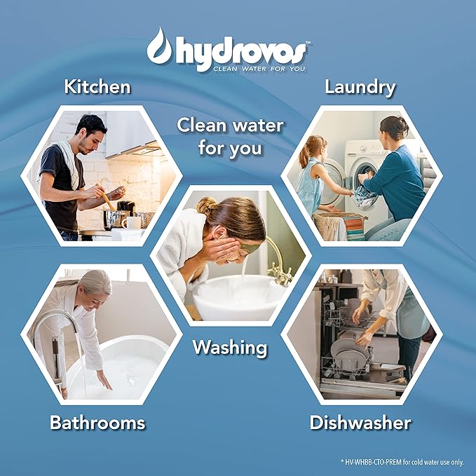 Radial Flow 10" x 4.5” Carbon Water Filter, Premium Activated Carbon Reduces Sediment, Chlorine Taste and Odor, High Efficient and Universal Fit 10 Inch Whole House Water Filter System