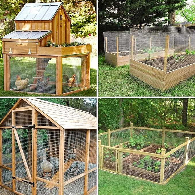 Hardware Cloth 1/2inch 5inx15ft 19 Gauge,Double-Layer Hot-Dip Galvanizing After Welding,Chicken Wire Netting Garden Wire Fencing Rabbit Snake Fence Chicken Coop Plant Supports