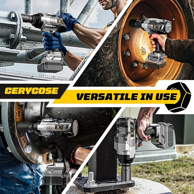 Cordless Impact Wrench 3/4 inch compatible with Dewalt 20V Battery, 1850ft-lbs (2500N.m) Brushless Electric Impact Gun, High Torque Impact Driver, Bare Tool Only, Heavy-Duty Automotive & Industrial