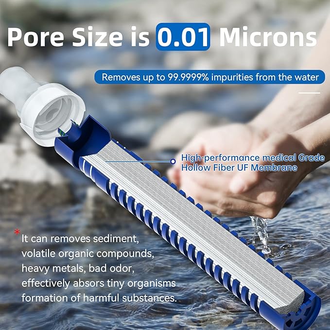 Water Bottle Filter Container BPA Free Outdoor Filtered Water Bag for Sport Camping and Hiking