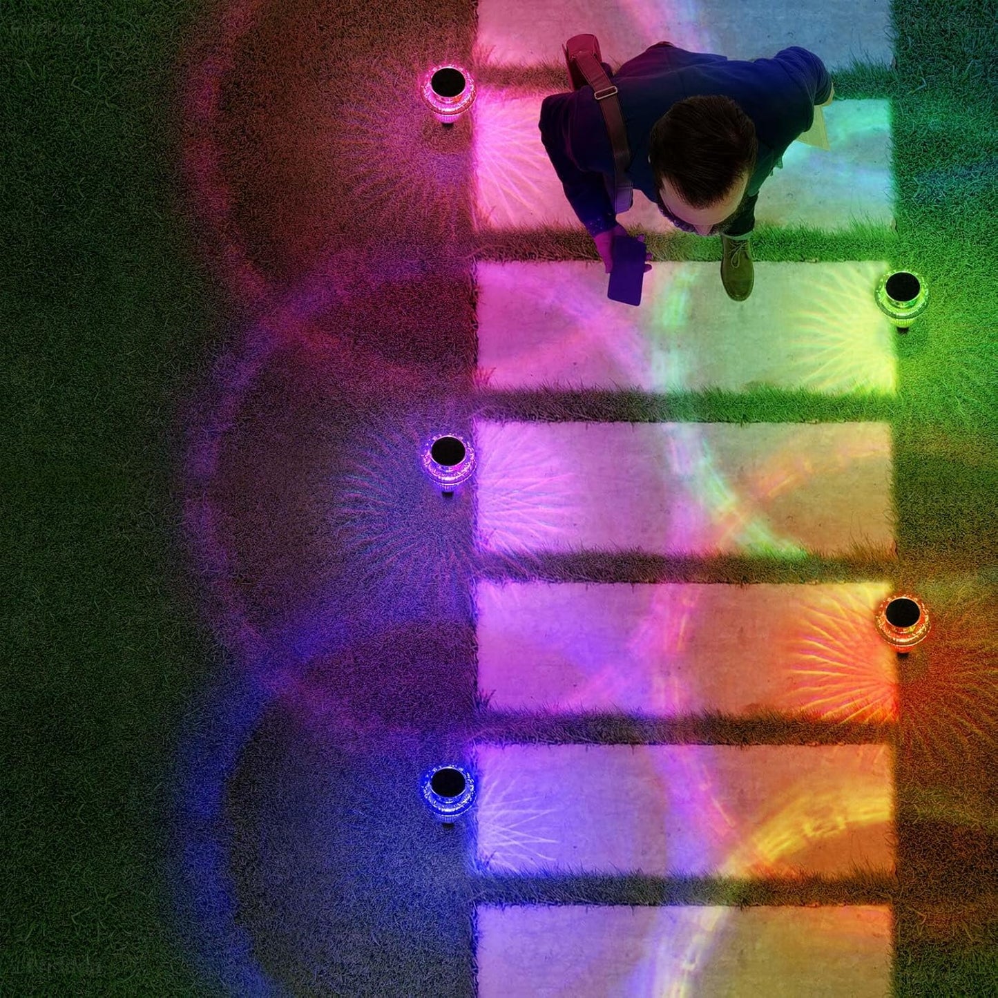 Solar Lights Outdoor Pathway Waterproof 16 Pack Color Changing LED Acrylic Mushroom Decorative Garden Lights for Yard Landscape Patio Outside Christmas Decorations