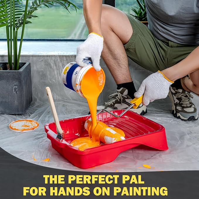 Mister Rui 17-Piece Paint Roller Kit with Non-Slip Tray, Microfiber Roller Covers, Brushes for DIY & Professional Painting Projects, Complete Set for Home Improvement