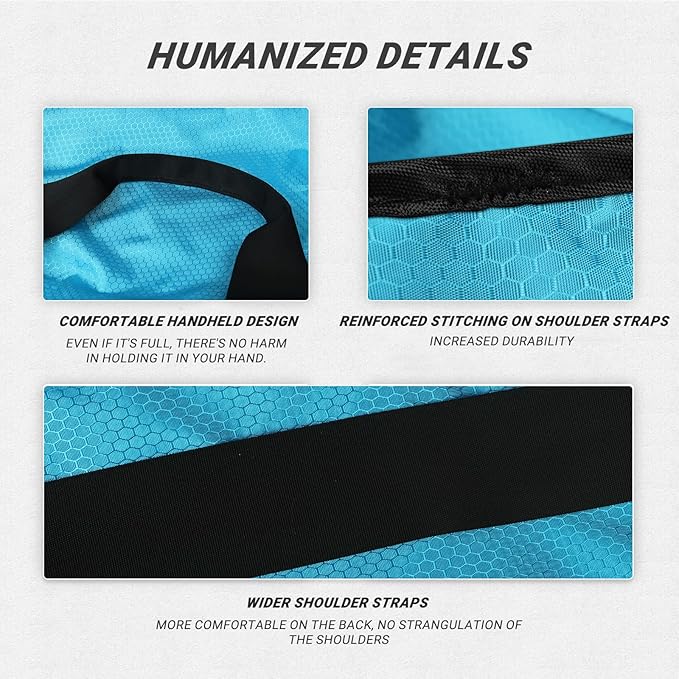 Laundry Bag with Shoulder Straps and Mesh Pocket Laundry Backpack Large Portable Laundry Hamper for College Laundromat Apartment