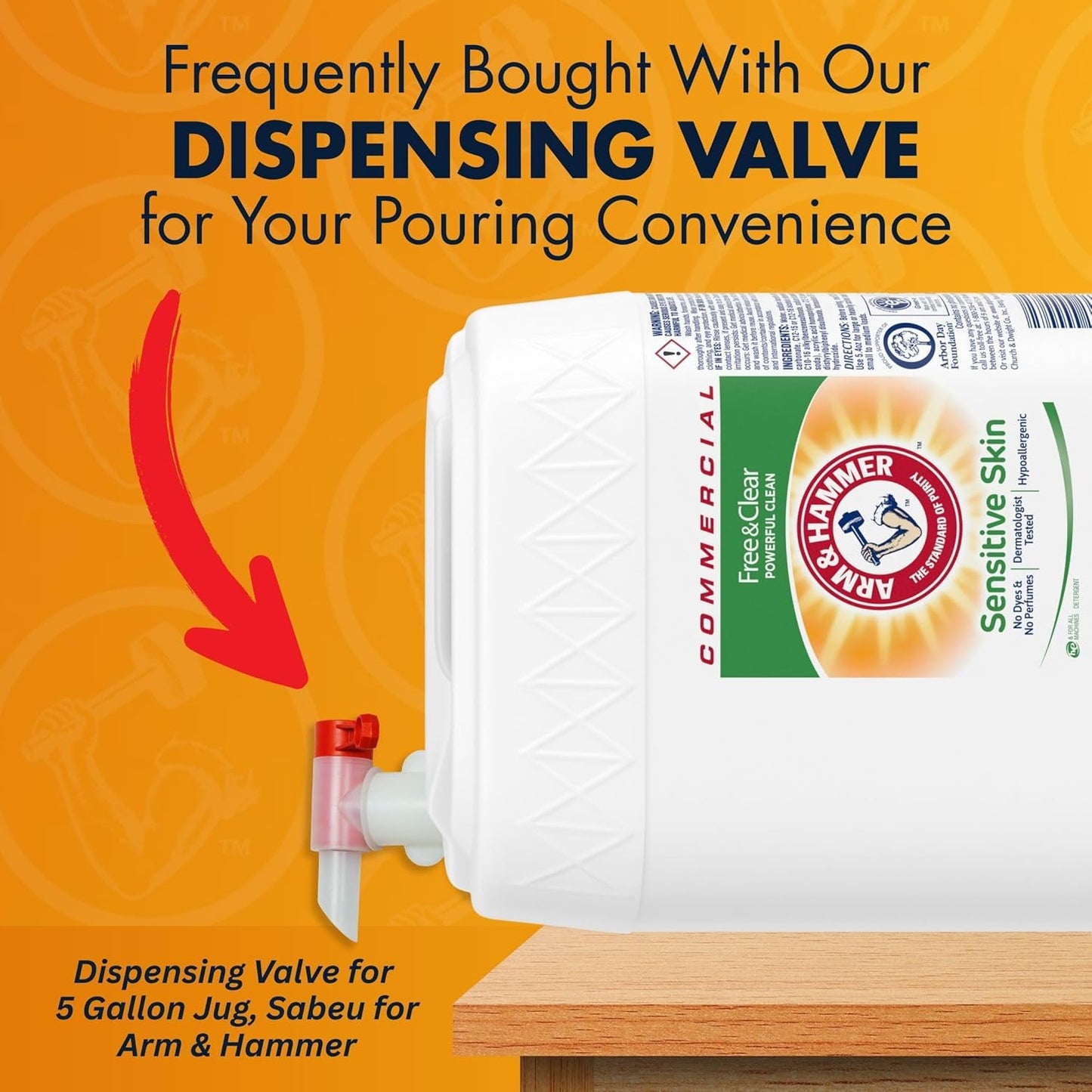 Arm & Hammer Liquid Laundry Detergent Professional, Sensitive Skin, 5 Gallon (Pack of 1) 640 Loads