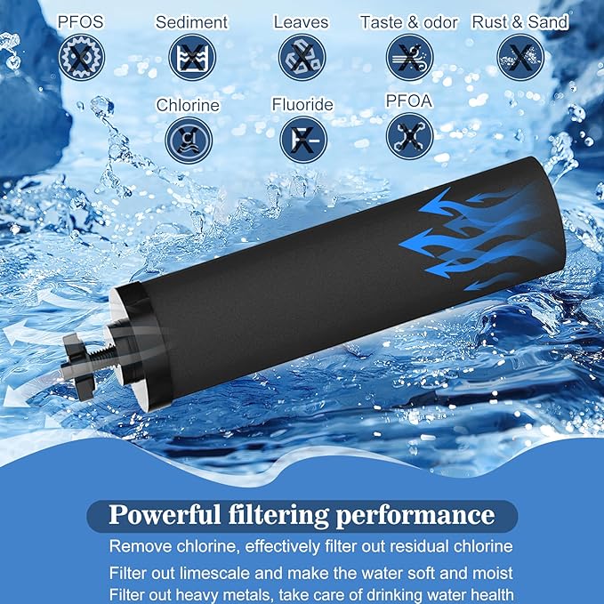 Black Filters by NSF/ANSI 42 Certified, Replacement for BB9-2® Purification Elements Filters, Compatible with Berkey Gravity Filtration System, Replacement for Berkey Black Filters 2 Pack