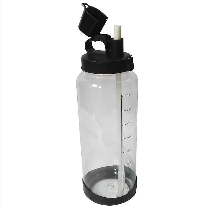 Hydration Bottle 64 oz (2 Liter) Daily Water Tracker - Time Marked to Ensure You Drink 64 Ounces of Water Throughout the Day. Make Sure You Stay Hydrated.