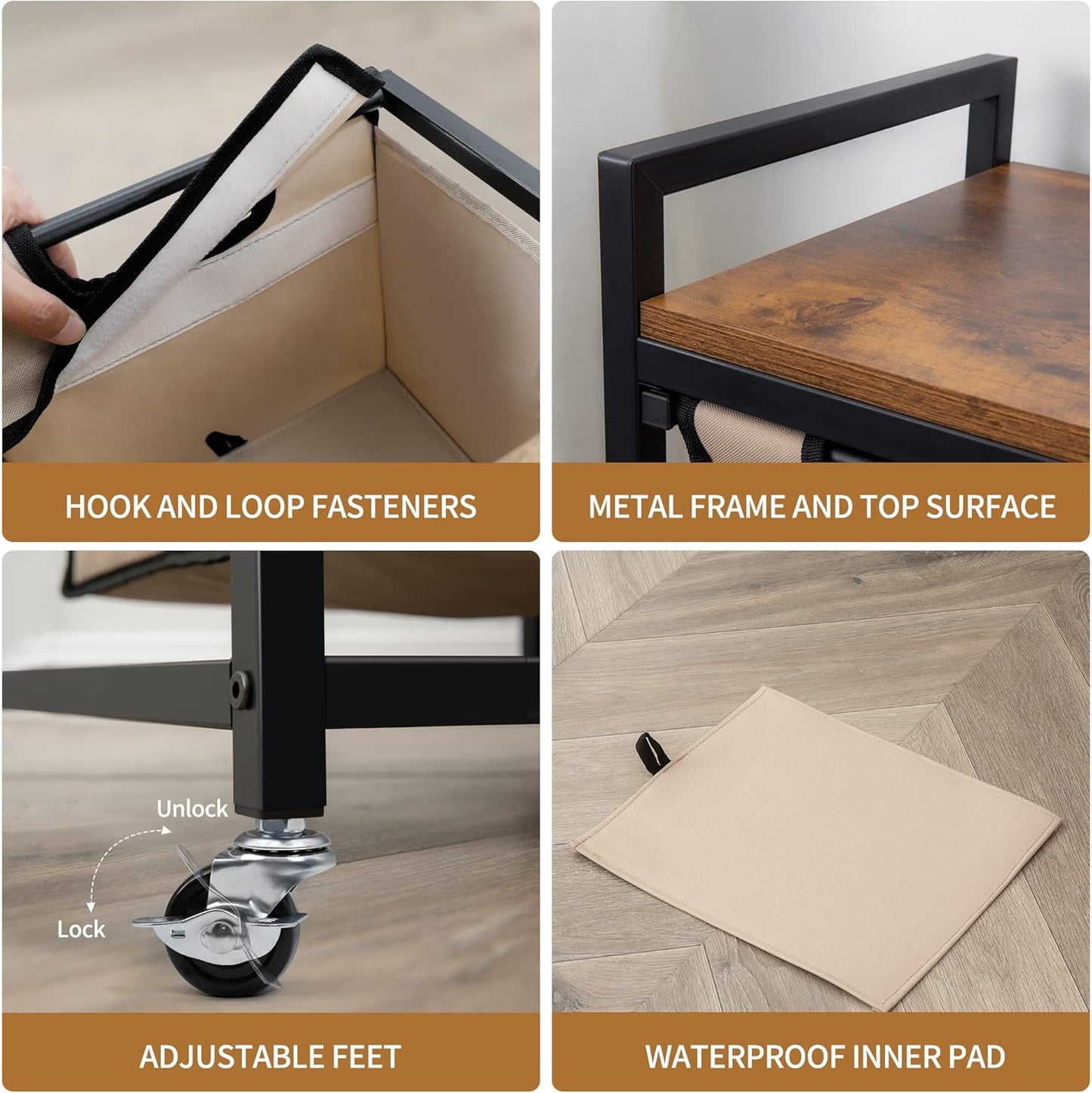 Laundry Basket Organizer, Hampers for Laundry 6 Compartments, Laundry Hamper with 6 Sliding Laundry Sorter Bags, Top Storage Shelf, and Metal Frame (6 Compartments)