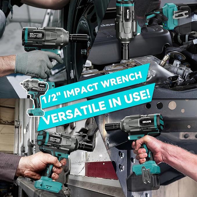Cordless Impact Wrench 1/2 inch for Makita 18V Battery, Impact Wrench 950Ft-lbs High Torque Brushless Electric Impact Gun, Power Impact Driver with 3-Mode Speed, LED Work Light(no battery)