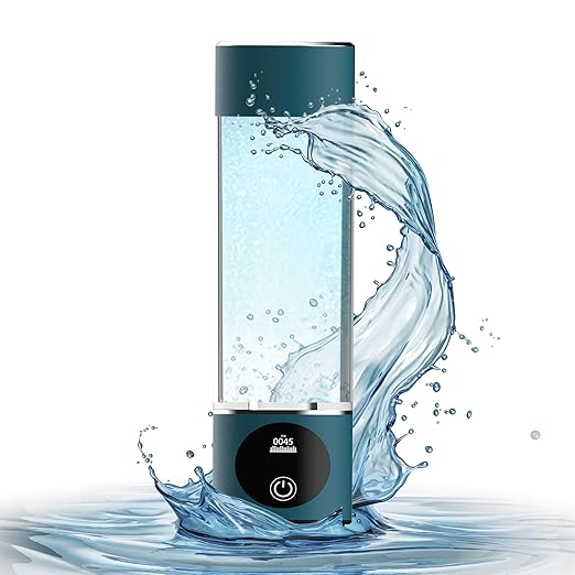 Hydrogen Water Bottle Generator- [+3000PPB] 4th Generation Hydrogen Generator Water Bottle with LED Display & Extended Battery Life- Compact, Portable (Turquoise)