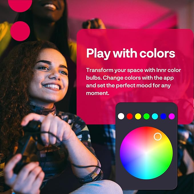 innr Zigbee A19 Smart Bulb, Works with Hue*, Alexa, SmartThings (Hub Required), White & Color, E26 LED Bulb, Color Changing Light Bulb, up to 16 Million Colors, Dimmable, 840 Lumen, 2-Pack