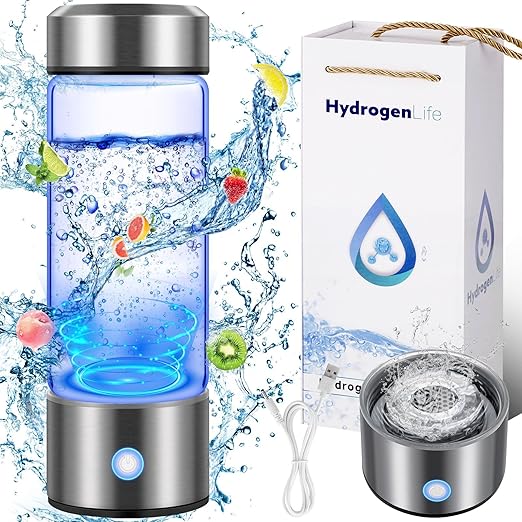 FRAMICS Hydrogen Water Bottle with Gift Box, Portable Hydrogen Water Bottle Generator with PEM SPE Technology, 3Min Quick Electrolysis Hydrogen Water Ionizer Machine for Home Office Travel Exercise