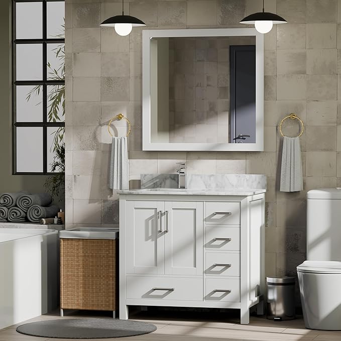 Big Sur 36 in. W X 22 in. D White Single Bath Vanity Cabinet Without Countertop
