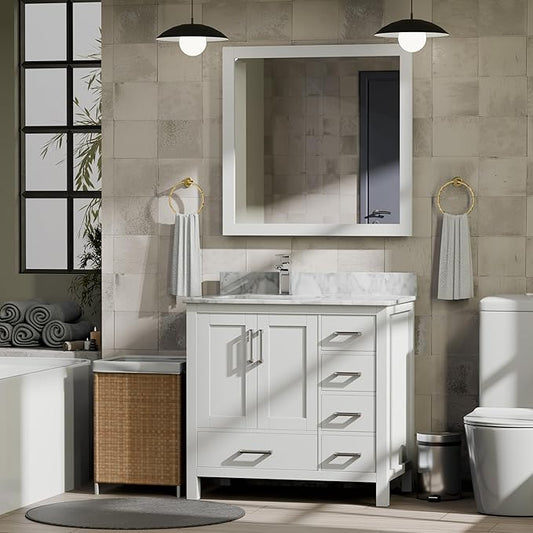 Big Sur 36 in. W X 22 in. D White Single Bath Vanity Cabinet Without Countertop