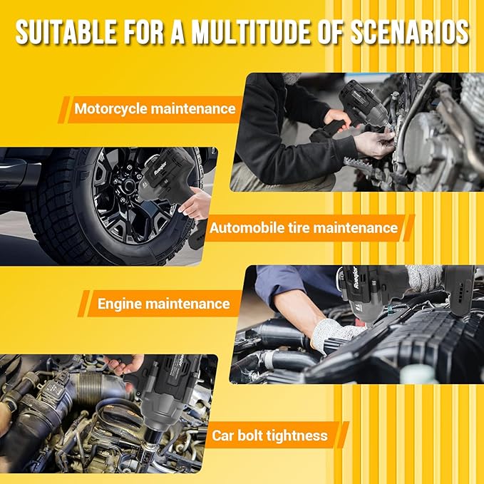 Cordless Impact Wrench 1/2" for DeWalt 20V MAX Battery, Impact Wrench 1000FT-LBS(1360N.m) High Torque Brushless Electric Impact, with 4 Modes Power Impact Driver for Car, Truck, Mower (No Battery)