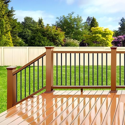 29.5" Aluminum Deck Balusters Staircase with Screws 75 Pack Railing,for Outdoor Stair Deck Porch, Black