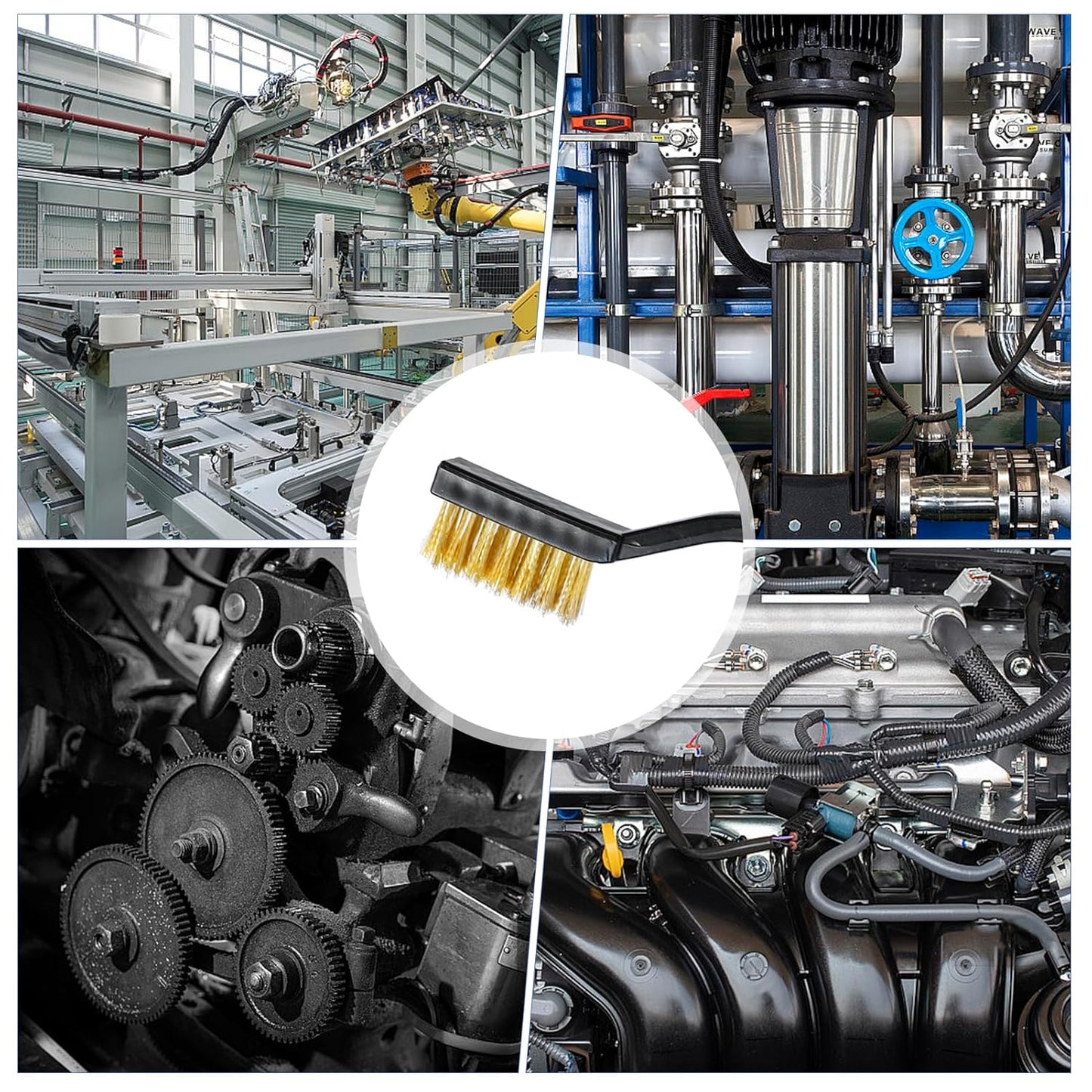 Jeffbaubl 30 Pieces Mini Wire Brush,6.7 Inch Brass Brush,Curved Handle Masonry Brushes Wire Bristle,Wire Brushes Scratch Brush for Cleaning Welding Slag and Rust Tool