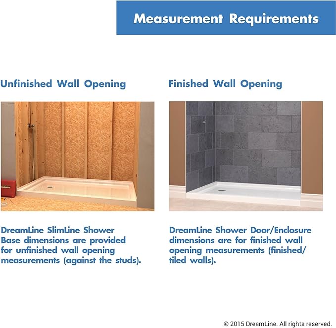 DreamLine SlimLine 36 in. D x 60 in. W x 2 3/4 in. H Right Drain Double Threshold Shower Base in Black, DLT-1036602-88