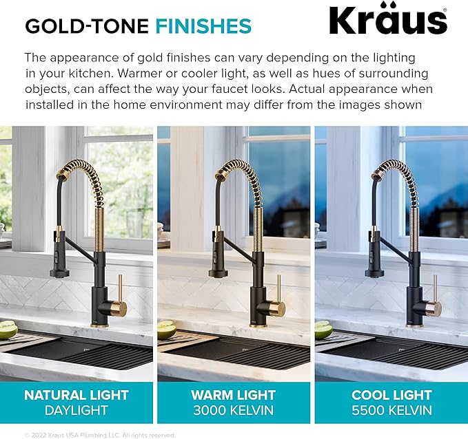 KRAUS Bolden Touchless Sensor Commercial Style 2-Function Single Handle Pull-Down Kitchen Faucet in Brushed Brass / Matte Black, KSF-1610BBMB