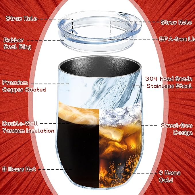 Baderke Marble Wine Cooler with 2 Marble Stainless Steel Wine Cup Wine Chiller Portable Wine Bottle Chiller Beverage Chiller Wine Accessories for Wine Lovers Parties Dinner Keep Wine Beverages Cold