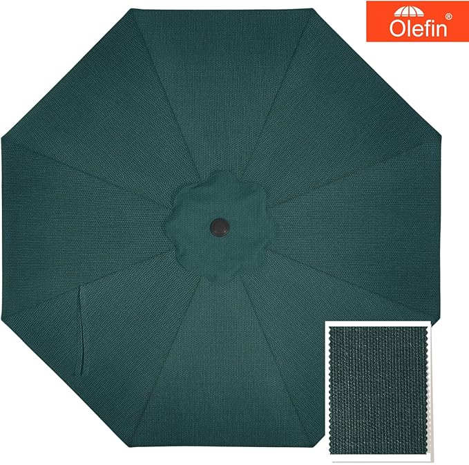MASTERCANOPY 5-Year-Non-Fading Olefin 9FT Patio Umbrella Replacement Canopy-Peacock Blue Canopy Only