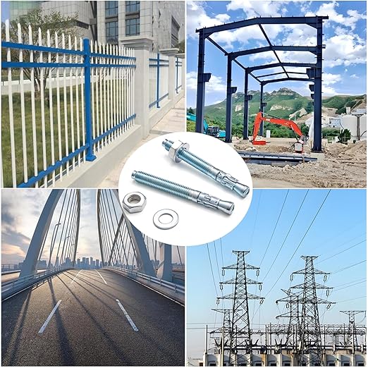 30 Pcs M12 x5-1/2 Zinc-Coated Wedge Anchors for Heavy Duty Concrete Wall Anchor Cement Wall Base Bracket Concrete Mounting (30, M12 x5-1/2)