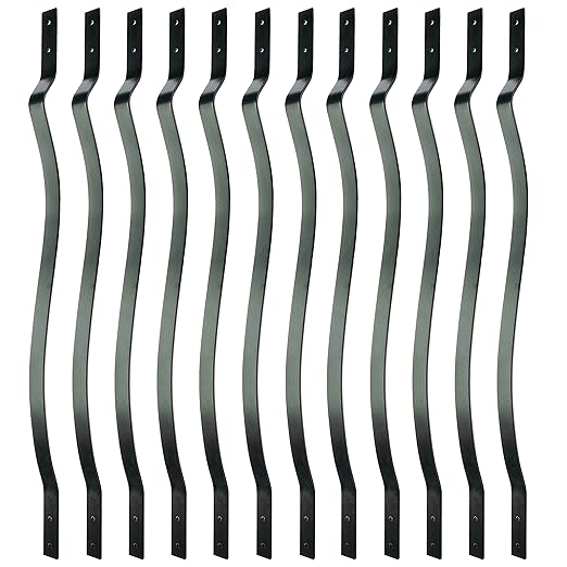 Myard 32-1/4 Inches Aluminum Deck Balusters Furniture with Screws for Facemount Railing Fencing, European Baroque Silhouette Wrought Style (25-Pack, Matte Black)