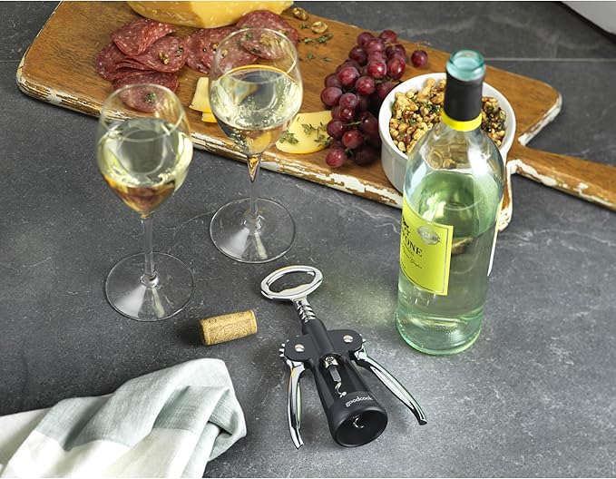 GoodCook Gourmet Deluxe Winged Corkscrew, Stainless Steel Worm, Universal Fit For All Cork Sizes
