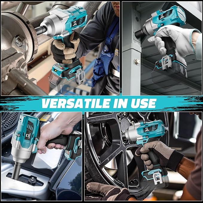 Cordless Impact Wrench 1/2 inch for Makita 18v Battery – Brushless High Torque Impact Driver Gun with 750Ft-lbs Torque, LED Work Light, Ergonomic Design for Heavy-Duty Performance(no battery)