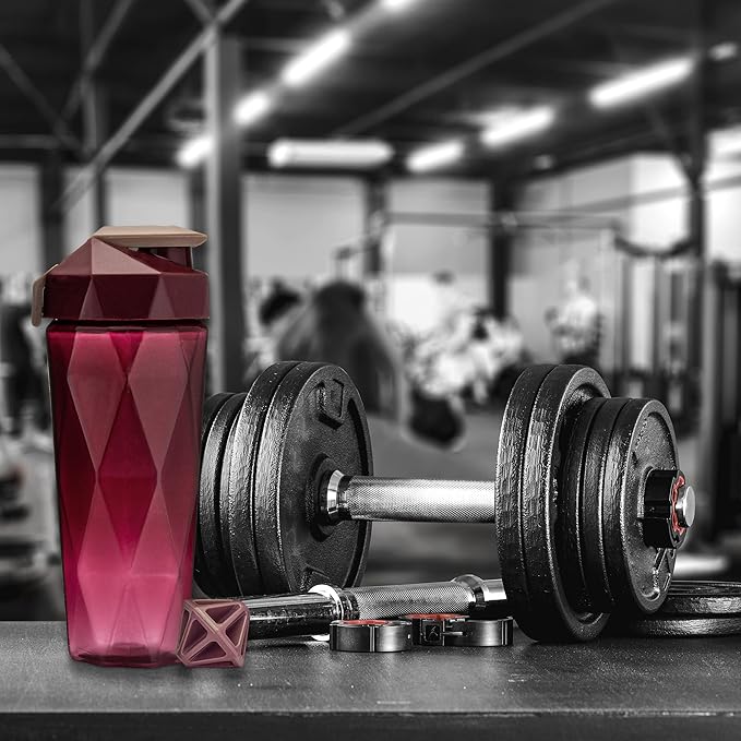 Classic 28oz Blender Shaker Bottle | Protein Shaker Bottle with Diamond Agitator | Shaker Cup with Carrying Handle and Dishwasher Safe | Maroon - 28-Ounces