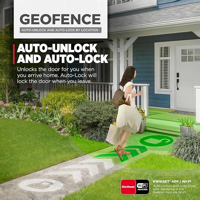 Kwikset Halo Wi-Fi Smart Lock, Keyless Entry Door Deadbolt, Geofence Auto-Unlock, Grade AAA Certified, No Hub Easy Install, Satin Nickel Lifetime Finish Warranty, Touchscreen