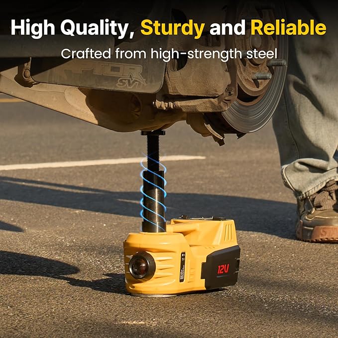 Electric Car Jack Kit, 5 Ton/11023 lbs 12V Hydraulic Car Jack Lift with Electric Impact Wrench and Tire Inflator Pump, Portable Auto Kit for SUV MPV Sedan Truck Change Tires Garage Repair