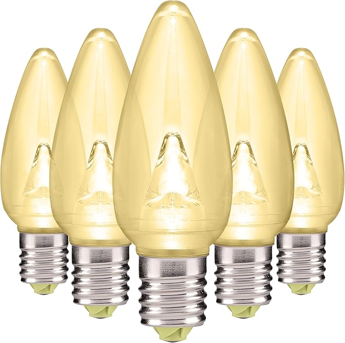 HLO Lighting Smooth C9 Christmas Lights | Warm White LED Bulbs for Indoor & Outdoor Christmas Decor | Set of 25