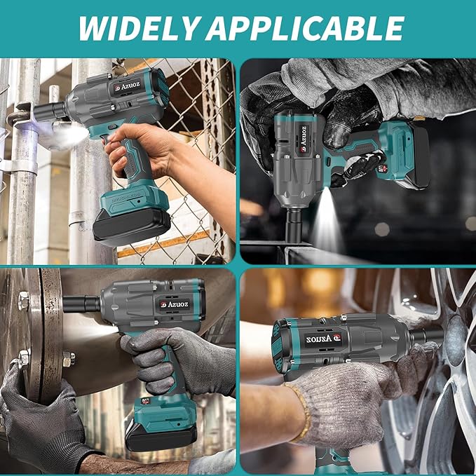 Cordless Impact Wrench 1/2 For Makita 18V Battery,1500Nm/1106FT-LBS Brushless Impact Driver,4-Speed Impact Drill Gun Tool 2100 RPM High Torque With 5 Sockets for Automotive/Motorcycle Repair, DIY