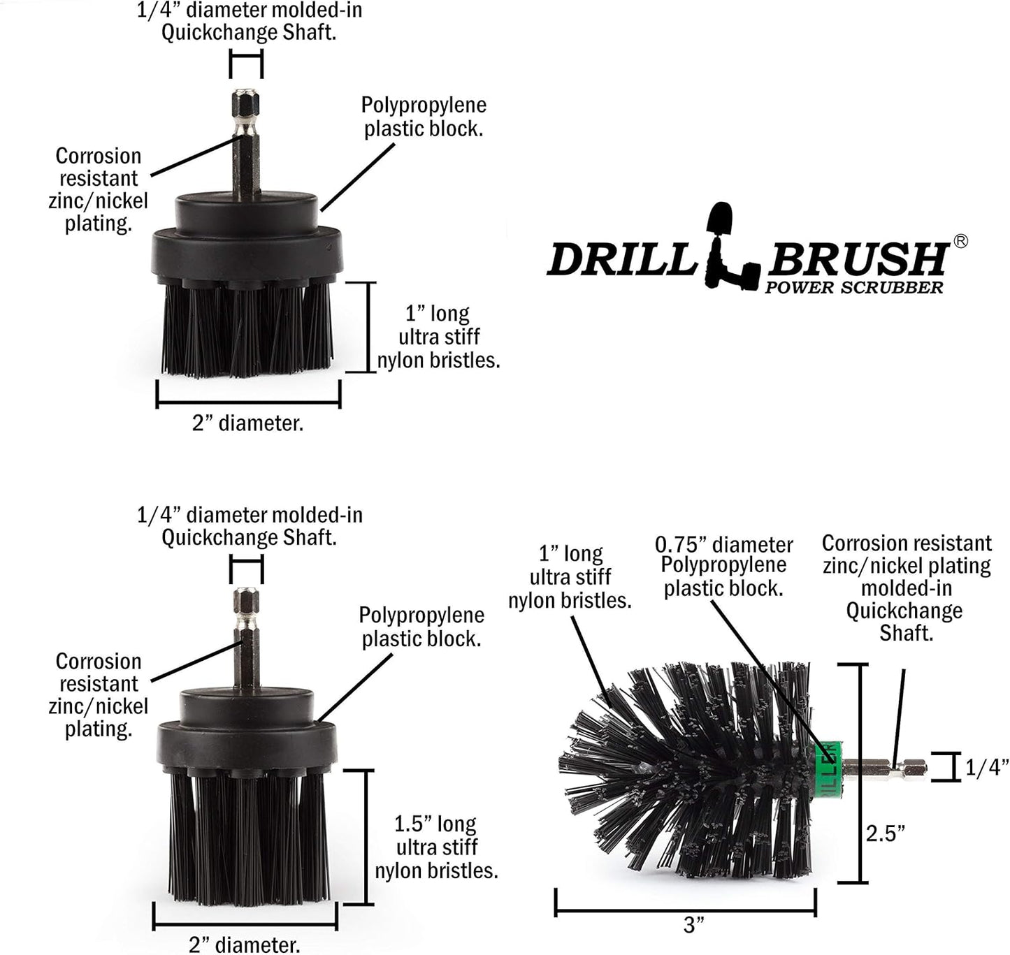 The Ultimate No-Wire Grill Brush Kit - BBQ Accessories - Drill Brush - Rust Remover - Cast Iron Skillet - Grill Cleaner - BBQ Brush - Grill Accessories - Grill Scraper - Electric Smoker - Gas Grill