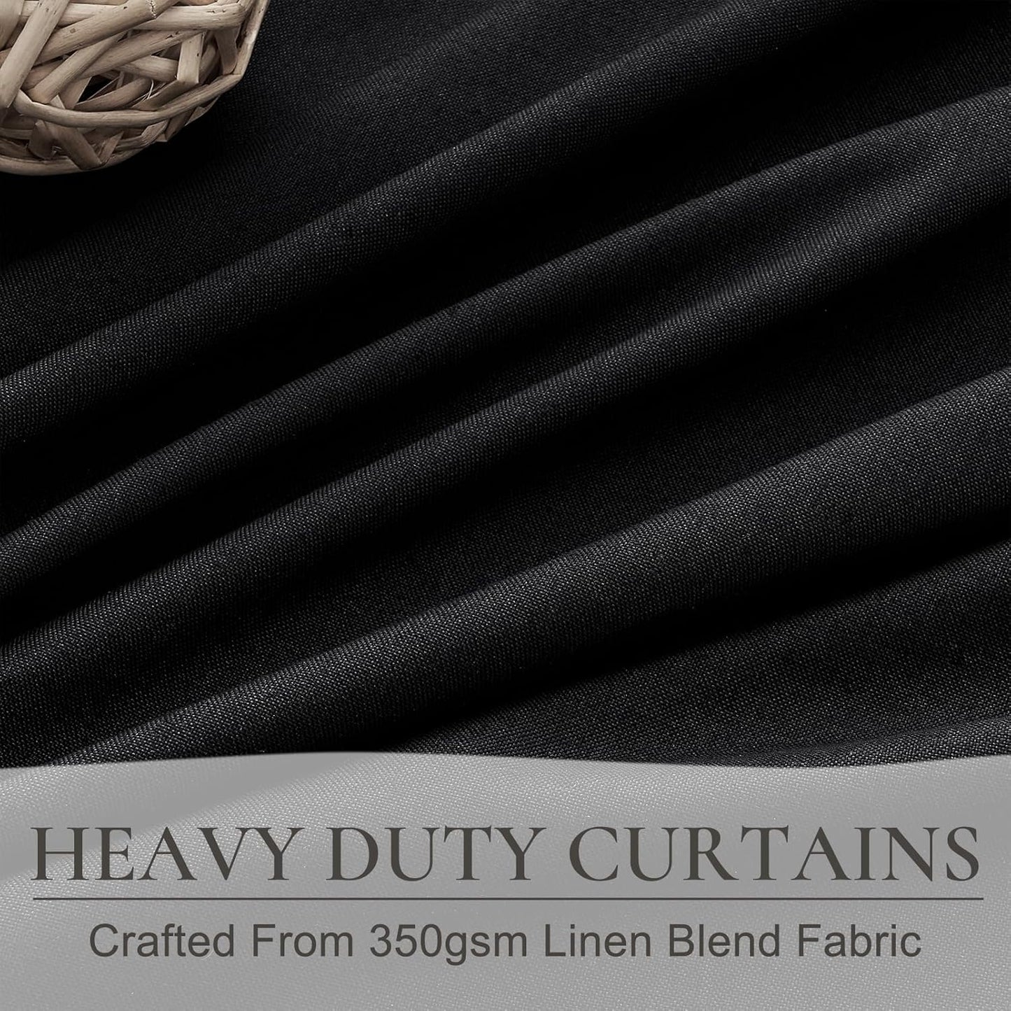 Blackout Curtains 108 Inches Long, Modern Pinch Pleated Linen Drapes for Sliding Glass Doors Heat&Cold Blocking Black Out Curtains 106 inch-110 inch Window Living Room 2 Panels Elegantes Summer