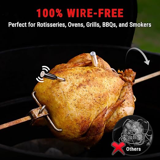 ThermoPro Twin TempSpike Wireless Meat Thermometer with 2 Meat Probes, 500FT Bluetooth Meat Thermometer with LCD-Enhanced Booster for Turkey Beef Rotisserie BBQ Grill Oven Smoker Thermometer