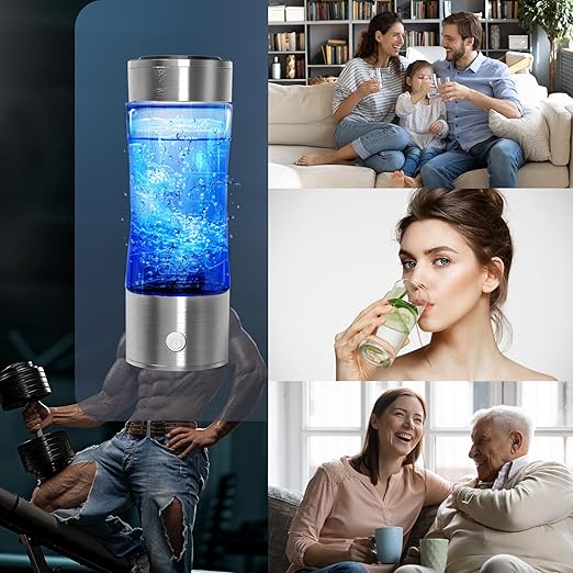 Komene Hydrogen Water Bottle with PEM SPE Technology, PEM Electrolysis Hydrogen Generator LED Display, Hydrogen Water Ionizer Machine for Home Office Travel, Best Gifts for Men and Women