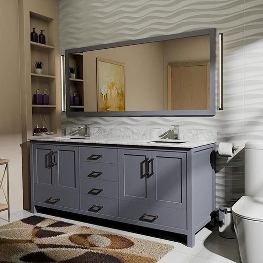 Big Sur 72 in. W X 22 in. D Dark Grey Double Bath Vanity Cabinet Without Countertop